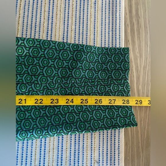 C Wonder Pants Womens Size 2 Deco Geometric Print Green Taffeta NEW - Picture 13 of 15